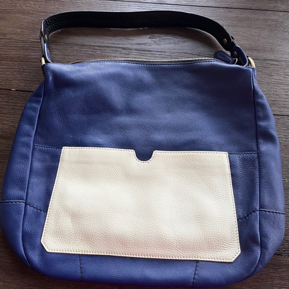 OrYany Blue and Cream Pocket Purse